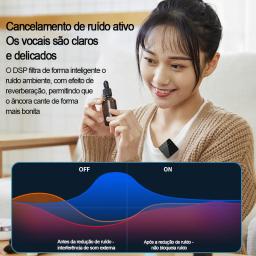 Microfone lapela sem fio portátil com caixa de carregamento, redução de ruído, Mini, áudio, vídeo, gravação, iPhone, Android - Image 4