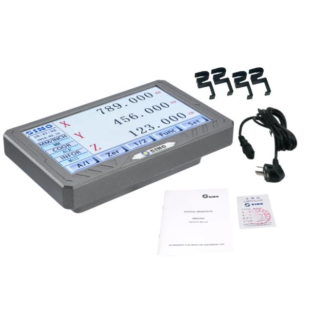 Leitura Digital SINO SDS200S com Tela LCD Full Touch e Capa Metálica para Torno de Fresagem - Contador de 3 Eixos com Escala Linear