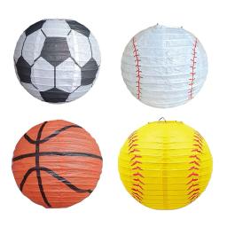 Decoração suspensa na bola, feita à mão, tema esportivo, beisebol, basquetebol, forma do futebol, casamento, festa, 20cm - Image 2