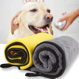 Toalhas de fibra macia de secagem rápida para animais, toalha de banho absorvente de água, toalha de limpeza conveniente, cão e gato, Pet Shop - Image 1