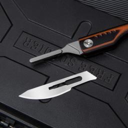 Faca dobrável G10 lidar com lâmina substituível faca de bolso laranja ferramenta EDC portátil ao ar livre - Image 4
