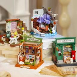 Robotime-Rolife DIY Miniature House, Kit Tea Yard, Muse Livraria, KitCentury Postoffice Kit, Sea Holiday Restaurante para Adulto - Image 3