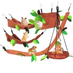 Rede com túnel de folhas para animais pequenos, ninho macio para hamster, casa quente, rede para toco, ninho para animais de estimação, suprimentos florestais - Image 1