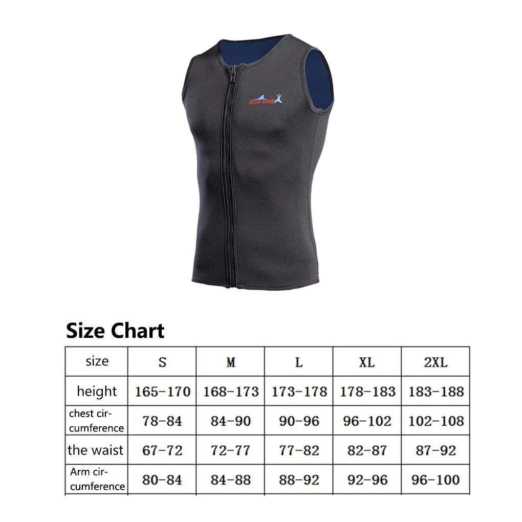 Colete de neoprene masculino com zíper completo, jaqueta quente, sem mangas, protetor solar, água fria, mergulho, surf, top, 2mm - Image 1