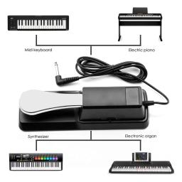Piano sustentar pedal teclado amortecedor 6.35mm plug compatível órgão eletrônico midi teclados pianos pegada sustentar pedal - Image 5