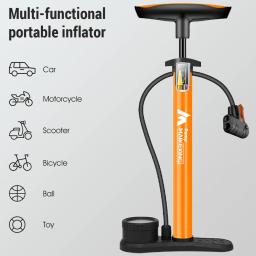 Inflador multifuncional para bicicletas e carros, bomba de bicicleta com manômetro de alta pressão, bocal 3 em 1, 160PSI - Image 1