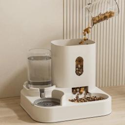Alimentador automático com fonte de água para animais de estimação, prato levantado, grande capacidade, tigela de comida para cães e gatos - Image 3
