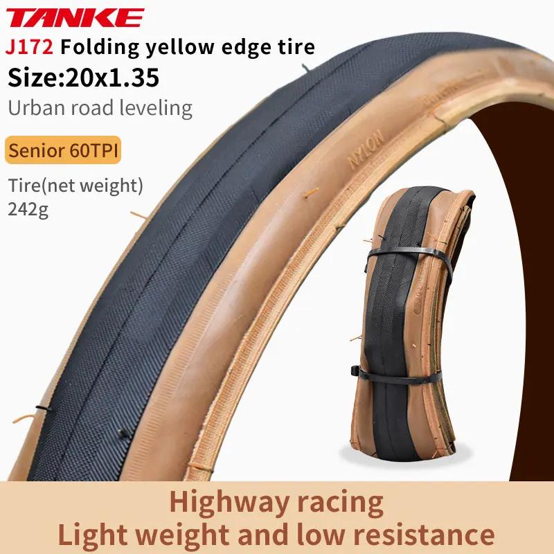 Tanke mtb bicicleta jiluer dobrável pneu de cascalho preto/amarelo 60tpi estrada bicicleta pneu 26x2.25/27.5x2.1/2.2/29x2.2/700x25c/20x1.35 - Image 1