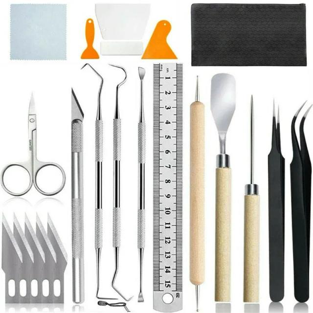 Kit Completo de Ferramentas para Artesanato em Vinil com 22 Peças: Silhuetas, Lettering e Acessórios para DIY
