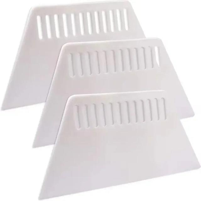 Raspador Trapezoidal de Plástico para Decoração de Painéis, Kit com 3 Ferramentas Manuais de Construção