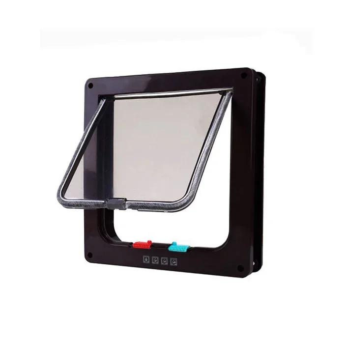 Porta Flap com 4 vias de trava de segurança para cães e gatos, plástico ABS, pequeno pet gate kit porta gatinho - Image 1