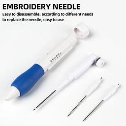 Ferramentas e Gadgets de Agulha Intercambiáveis de Plástico, Caneta Bordada DIY, Abs Prático, Agulha De Flor De Picar, Doméstico, 1 Conjunto - Image 1