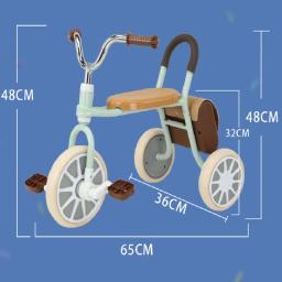 Lazychild 1-6 anos de idade crianças pedal triciclo não-deslizamento mudo bicicleta do bebê confortável retro triciclo com saco de couro carrinho de criança - Image 6