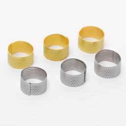 Dedal ajustável para bordado acolchoado, protetor de dedo dourado e prateado, anéis artesanais de cobre, ferramentas de costura DIY - Image 1