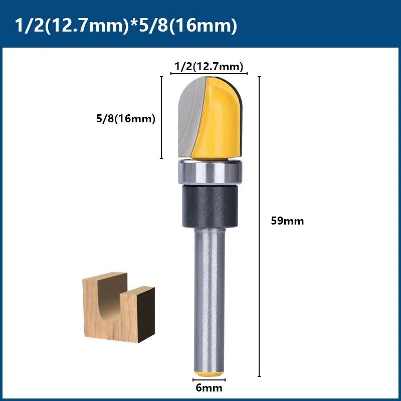 Xcan madeira roteador bit 6mm shank 3/4-1/2 diâmetro tigela bandeja roteador bit nariz redondo fresa para ferramenta de corte de madeira - Image 1