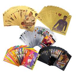 Edição limitada Gold World Football Stars Cartões, Material plástico, Brinquedos do jogador de futebol, Pacote de presentes para fãs infantis, 27 Pcs, 55 Pcs - Image 2