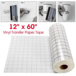 Rolo de fita de papel de transferência de vinil com fita de aplicação de grade de alinhamento para silhueta cameo vinil adesivo para sinais de decalques - Image 1