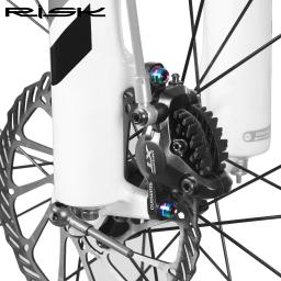 Risco 4 peças m6x16/18/20mm parafusos fixos de freio a disco de bicicleta com arruela de titânio braçadeira de pinça de freio de mountain bike - Image 4