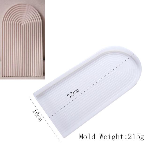Bandeja Arco de Silicone Moldes DIY para Gesso, Cimento e Decoração de Jóias com 32cm