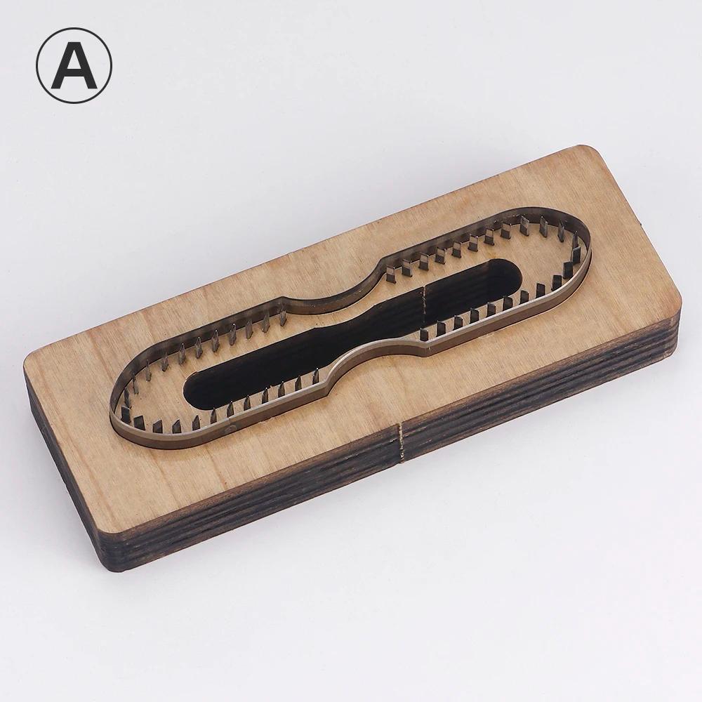 Molde de corte de couro para pingente chaveiro, Modelo de corte de couro, Artesanato de couro DIY, Padrão de corte de madeira - Image 1