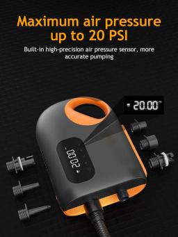 Inflador de ar elétrico portátil, inflável DC Sup bomba, surf paddle board, barco, caiaque, deflatável, 20 PSI - Image 3