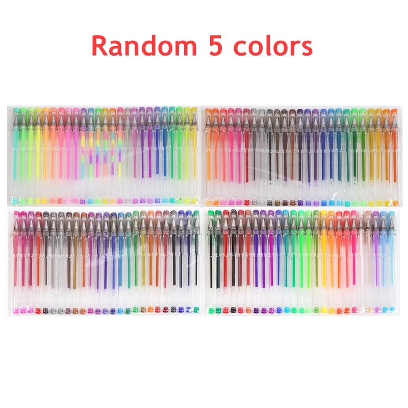 100/5 pçs conjunto de canetas gel 100 canetas gel coloridas para livros para colorir desenho doodle artesanato scrapbooks diário planejador material escolar - Image 1