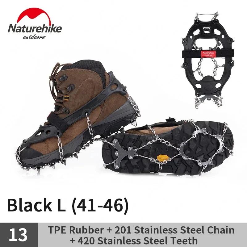 Naturehike Anti-Slip Microspike Tênis, Caminhadas Crampon, Caminhada com neve ao ar livre, Escalada no gelo, Fundo de aço inoxidável, 19/13, Inverno - Image 1