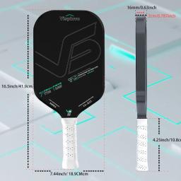 Pá de pickleball profissional |   Fibra de carbono T700 |   Raquete de pickleball competitiva com certificação USAPA para jogadores graves. - Image 6