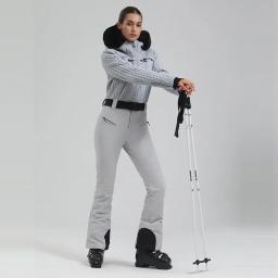 Roupas de esqui inverno com capuz suítes de esqui 2025 mulheres esportes quentes macacões de neve ao ar livre à prova dwindproof água à prova de vento snowboard agasalhos - Image 2