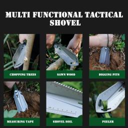 Pá portátil de aço inoxidável, acampamento, caminhadas, viagem, pá multiuso com alça, equipamento de sobrevivência ao ar livre, ferramenta de jardim - Image 4