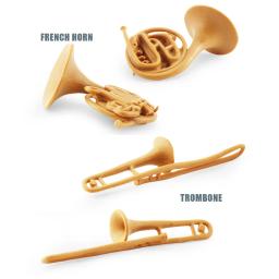 Miniatura MIN Conjunto de Instrumentos Musicais, Modelo, Incluindo Violino, Trombeta, Sax, Guitarra, Clarinete, Trompa, Trombone, Figuras, Simulação, 8Pcs - Image 5