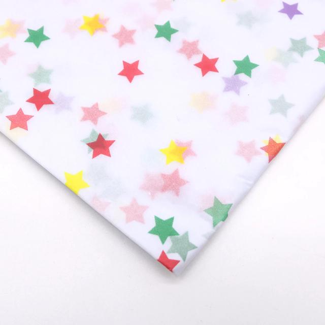 Papel de Tecido Colorido com Estrela para Artesanato DIY e Embalagem de Presentes - 50x66cm, 10 Folhas por Saco para Decoração de Festas e Casa
