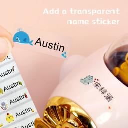 Etiqueta personalizada do nome para crianças, decalques Kawaii impermeáveis, etiqueta personalizada do primeiro nome, papelaria escolar, etiqueta da garrafa - Image 2