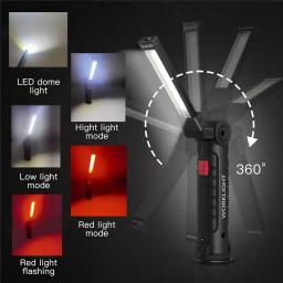 Lanterna LED recarregável portátil, luz de trabalho, gancho pendurado, magnético com bateria builtin, usb, flash light, camping, tocha de reparo - Image 3