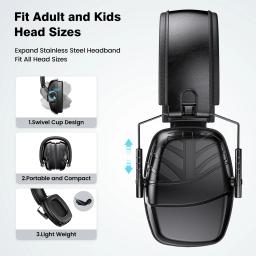 Bee NR90 Ear Muffs para Tiro, Redução de Ruído, Proteção Orelha, Segurança NRR35db Defender, Protetor Auditivo, Estudo e Dormir, Earmuffs, Novo - Image 2