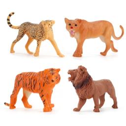 Animais selvagens colecionáveis Brinquedos, modelo do jardim zoológico, tigre, leão, elefante, girafa, rinoceronte, presente animal da floresta para crianças pequenas, novo - Image 4