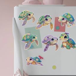 Pintura diamante Kits de ímãs de geladeira, broca completa, adesivo, forma especial, DIY, geladeira, quadros brancos, carro, Mailbox Decor, 6 pcs - Image 6