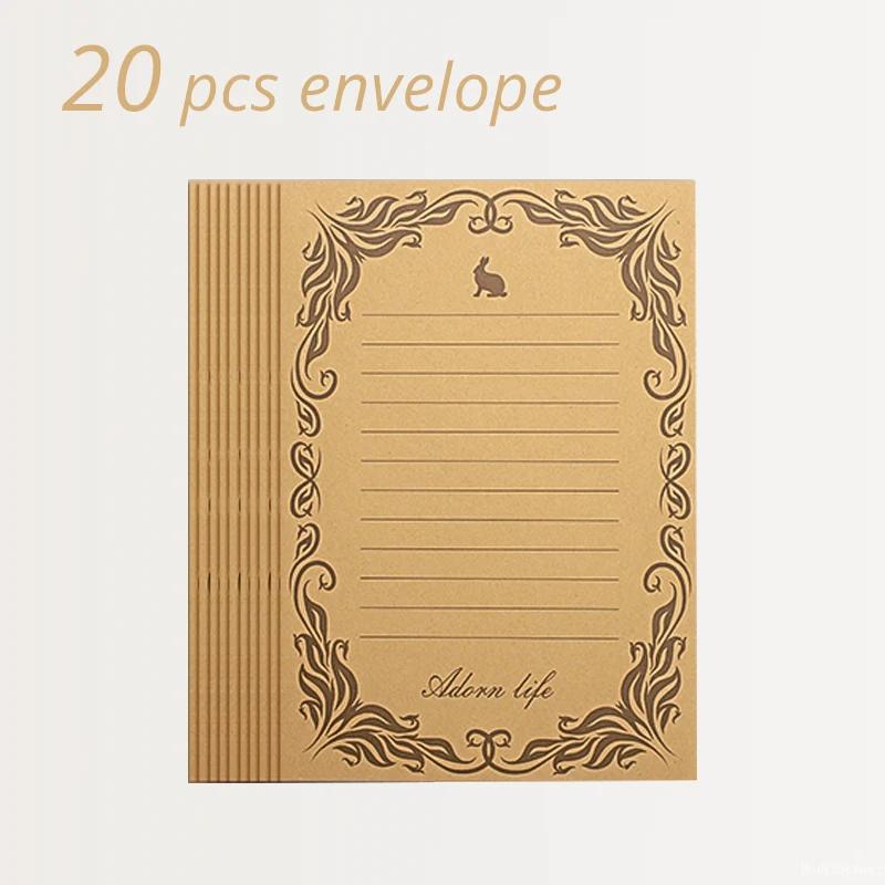 Envelope com selagem adesivos, papel presente vintage, carta escrita, cartão postal, cartão, convite de casamento, 5pcs - Image 1