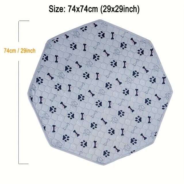 Tapete Octogonal Reutilizável e Lavável para Pets - Acessório Ideal para Treinamento de Cães e Gatos