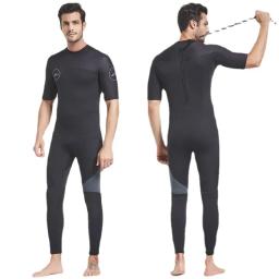 SBART-terno de mergulho em neoprene para homens, manga curta, zíper traseiro, traje de surf, 3mm, primavera - Image 1