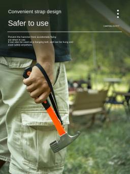 Outdoor Multifuncional Ground Nail Hammer Barraca de acampamento Martelo de dossel Ferramentas domésticas Aço de alto carbono Equipamento de acampamento, Novo - Image 3