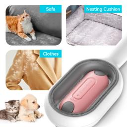 Escova Removedor de Pêlos Dupla Face para Animais de Estimação, Pente para Massagem, Acessório Doméstico, Self-Cleaning, Cães e Gatos - Image 6