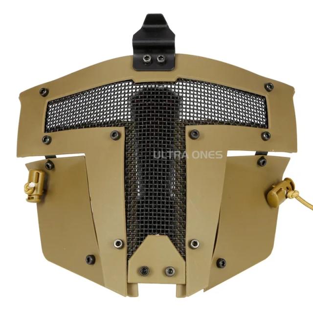 Máscara Facial Tática de Aço Respirável para Paintball e Combates com Acessórios para Caça e Capacete Rápido