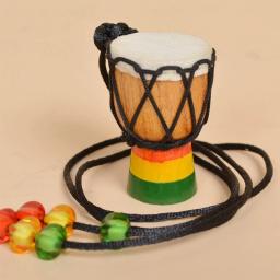 Tambor De Mão De Madeira Africano Com Mini Pingente, Djembe, Colar, Percussão, Clássico - Image 4