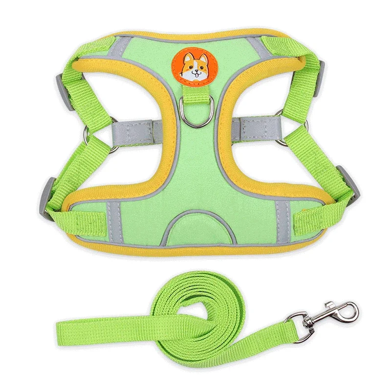 Ajustável Arnês e Trela Conjunto para Cães Pequenos e Médios, Colete de Arnês, Reflexivo Puppy Peito Strap, Pet Walking, Outdoor Supplies - Image 4