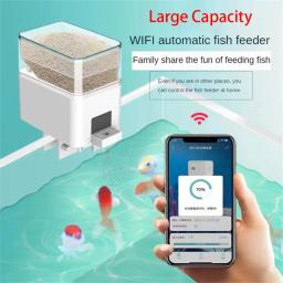 Alimentador automático de peixes para aquário Grande caixa de comida de peixe Inteligência muda, selagem digital, impermeável, suprimentos para animais aquáticos - Image 2