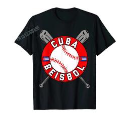 Camiseta retrô de beisebol cubana masculina e feminina Remera Beisbol, camiseta cubana, tops de hip hop, camiseta de algodão - Image 5