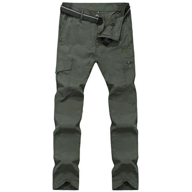 Calça Tática Masculina Casual de Secagem Rápida e Respirável com Cintura Elástica para o Verão