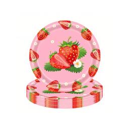 Morango e Frutas Placas De Festa Temáticas, Copos De Papel, Tecidos, Toalhas De Mesa, Decorações De Festa De Aniversário Das Crianças, Decorações Das Meninas - Image 4