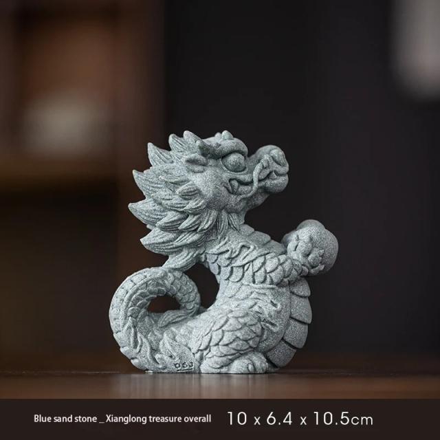 Ornamentos Criativos do Zodíaco: Estatuetas do Dragão para Atração de Sorte e Decoração do Ano do Dragão
